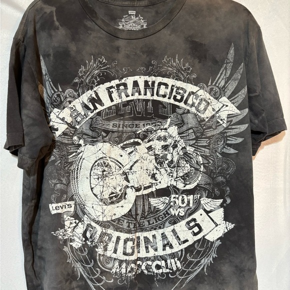 LEVI'S Men’s Classic Cotton T-Shirt Black & Gray “San Francisco” Size XL - Picture 1 of 4
